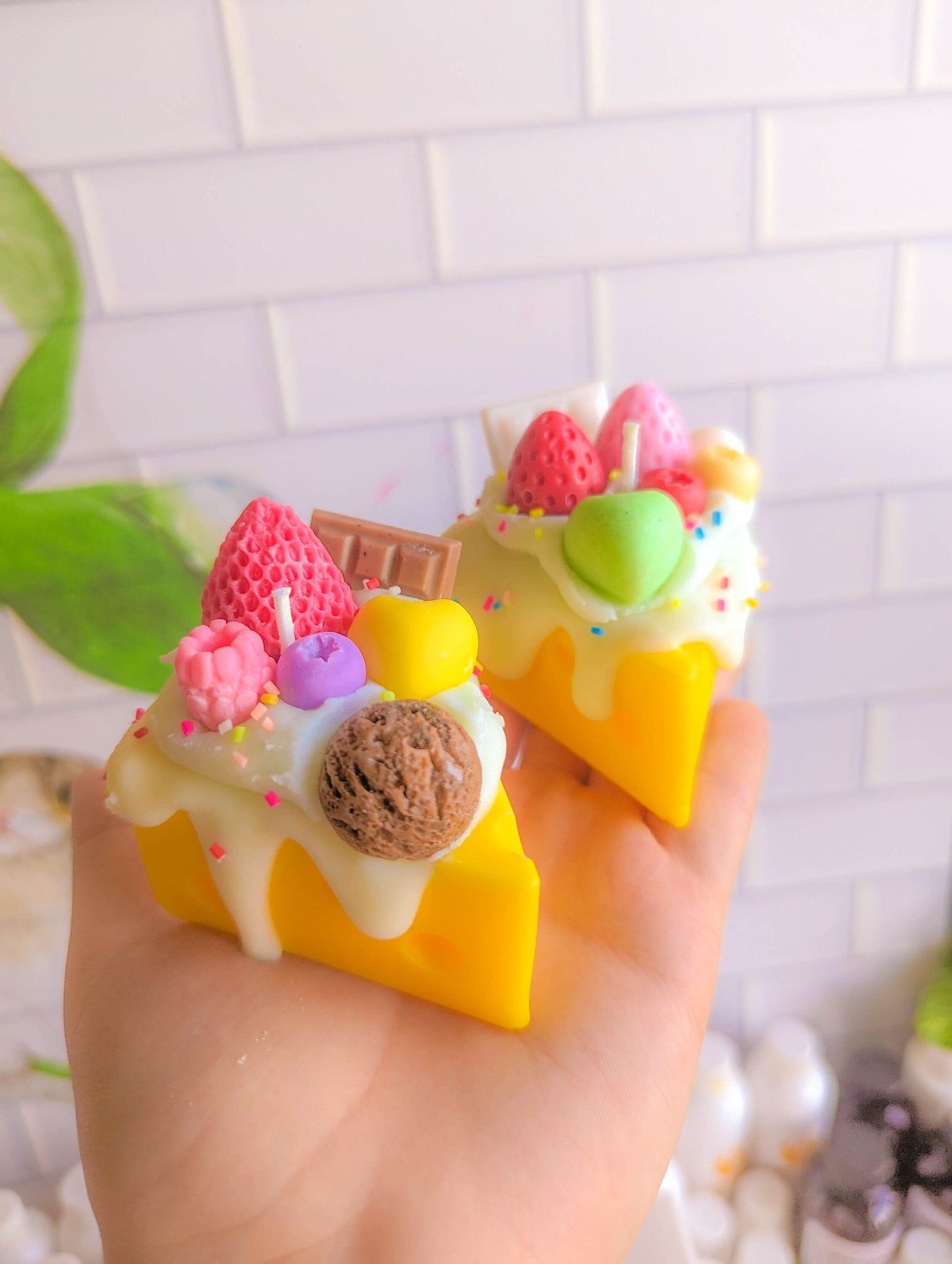 Kawaii cheesecake dessert candles