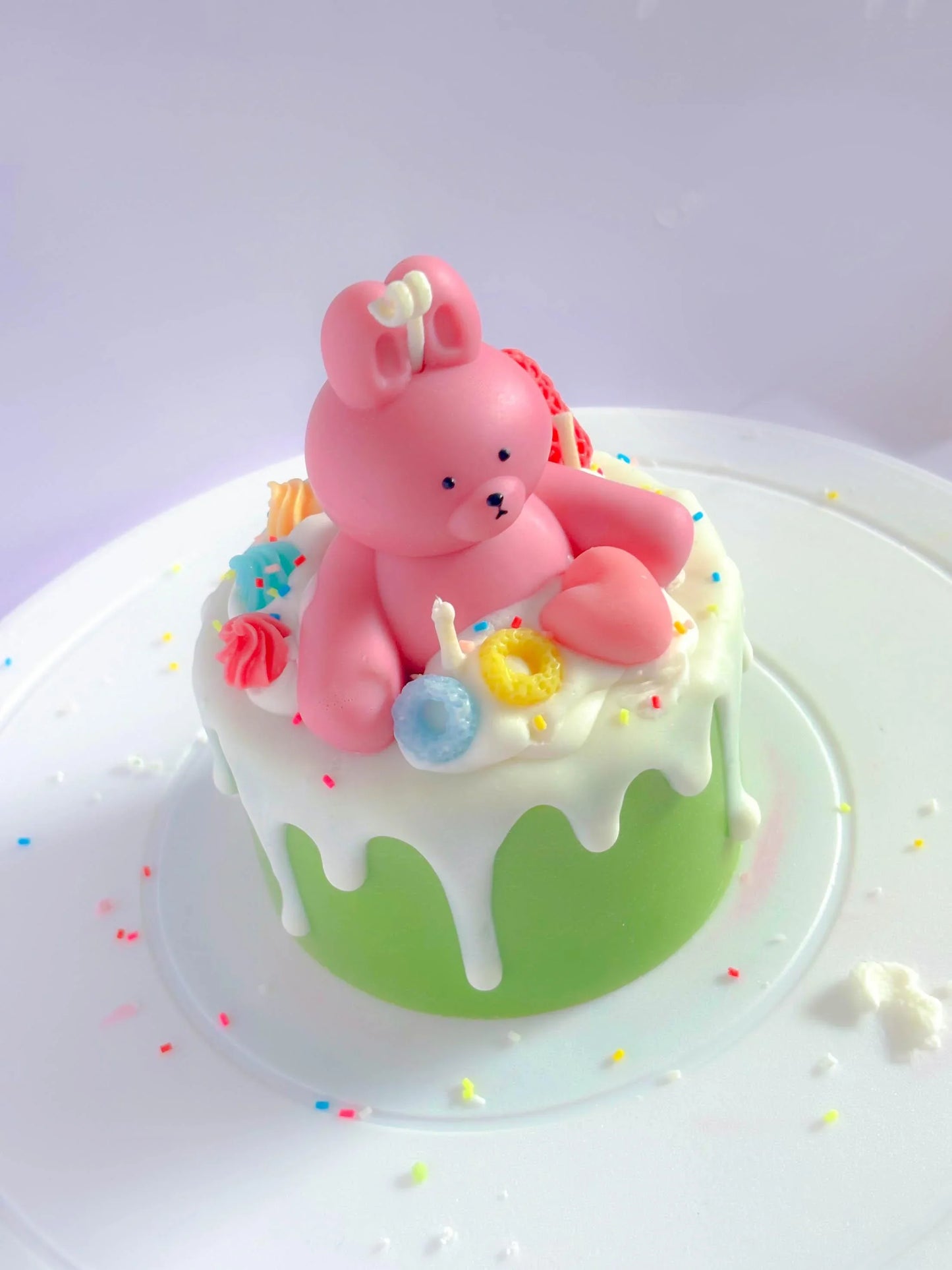 Kawaii bunny cake candle