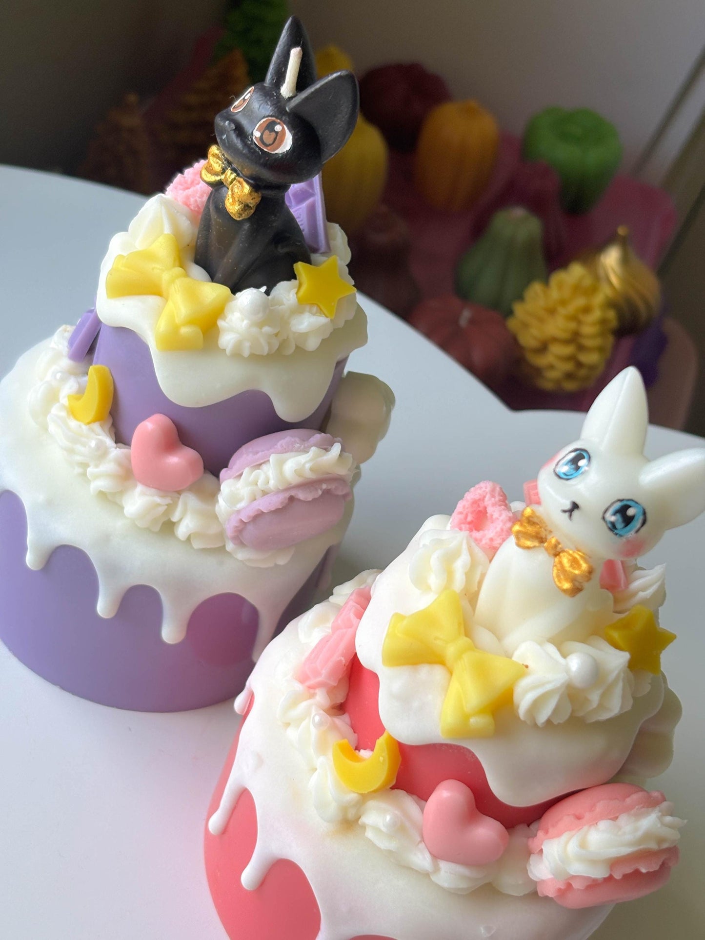 Cute sailor moon cat dessert cake candle