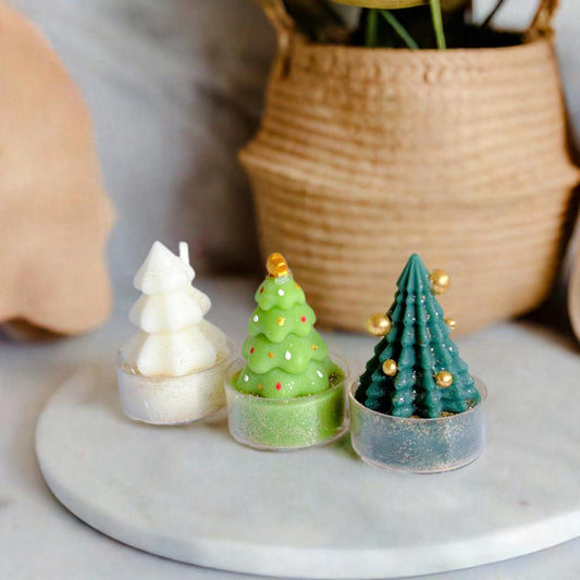 Christmas pine trees tealights