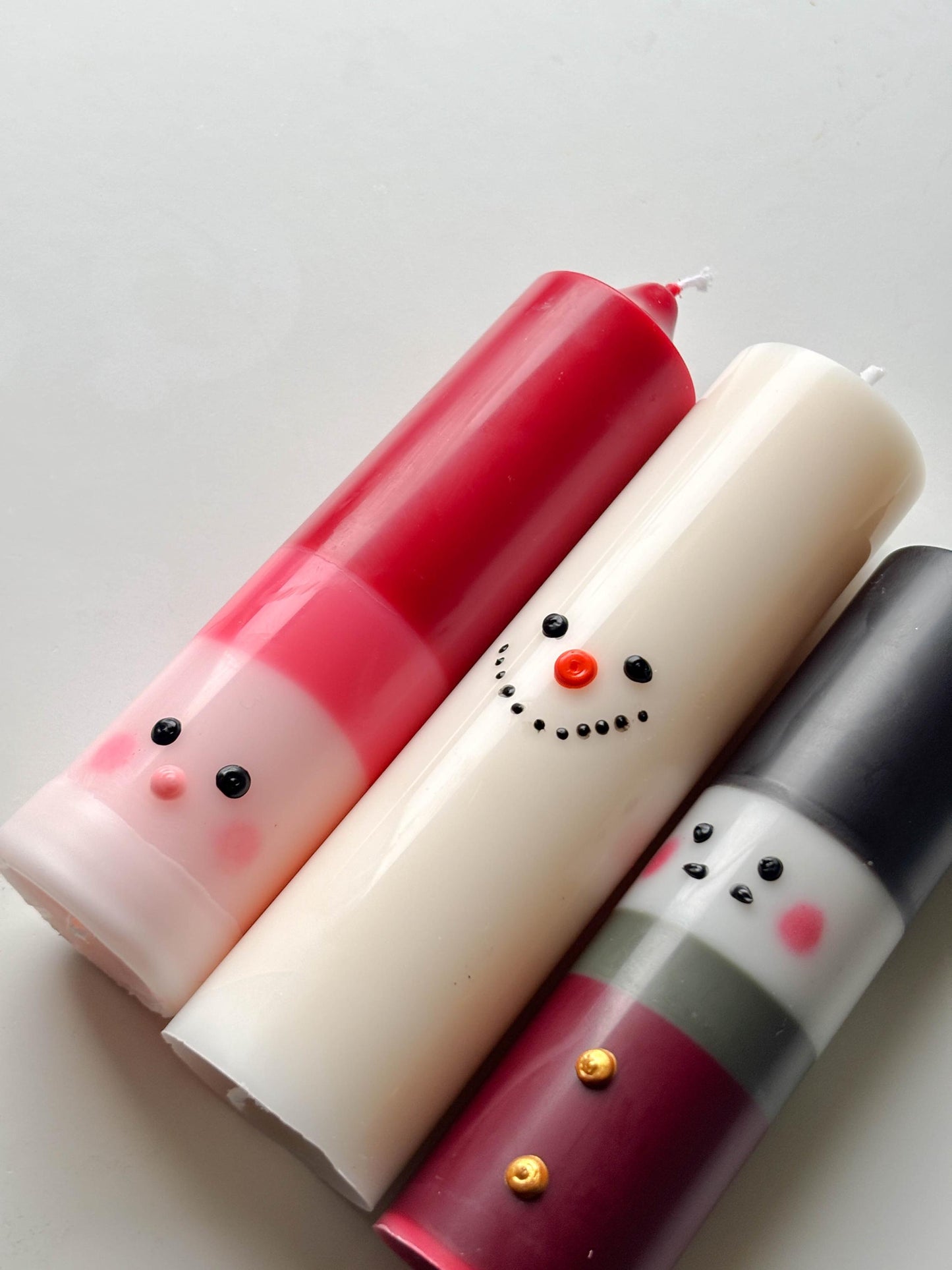 Cute christmas pillar candles