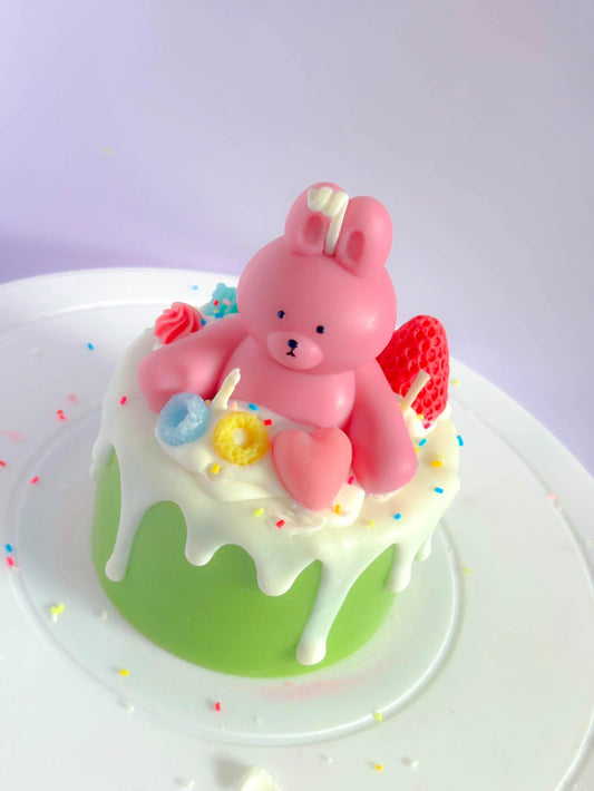 Kawaii bunny cake candle