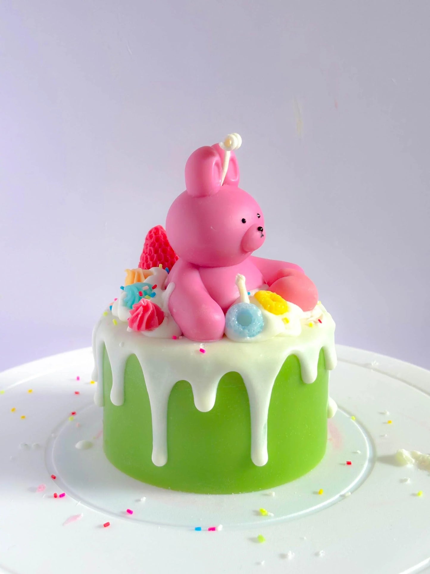 Kawaii bunny cake candle