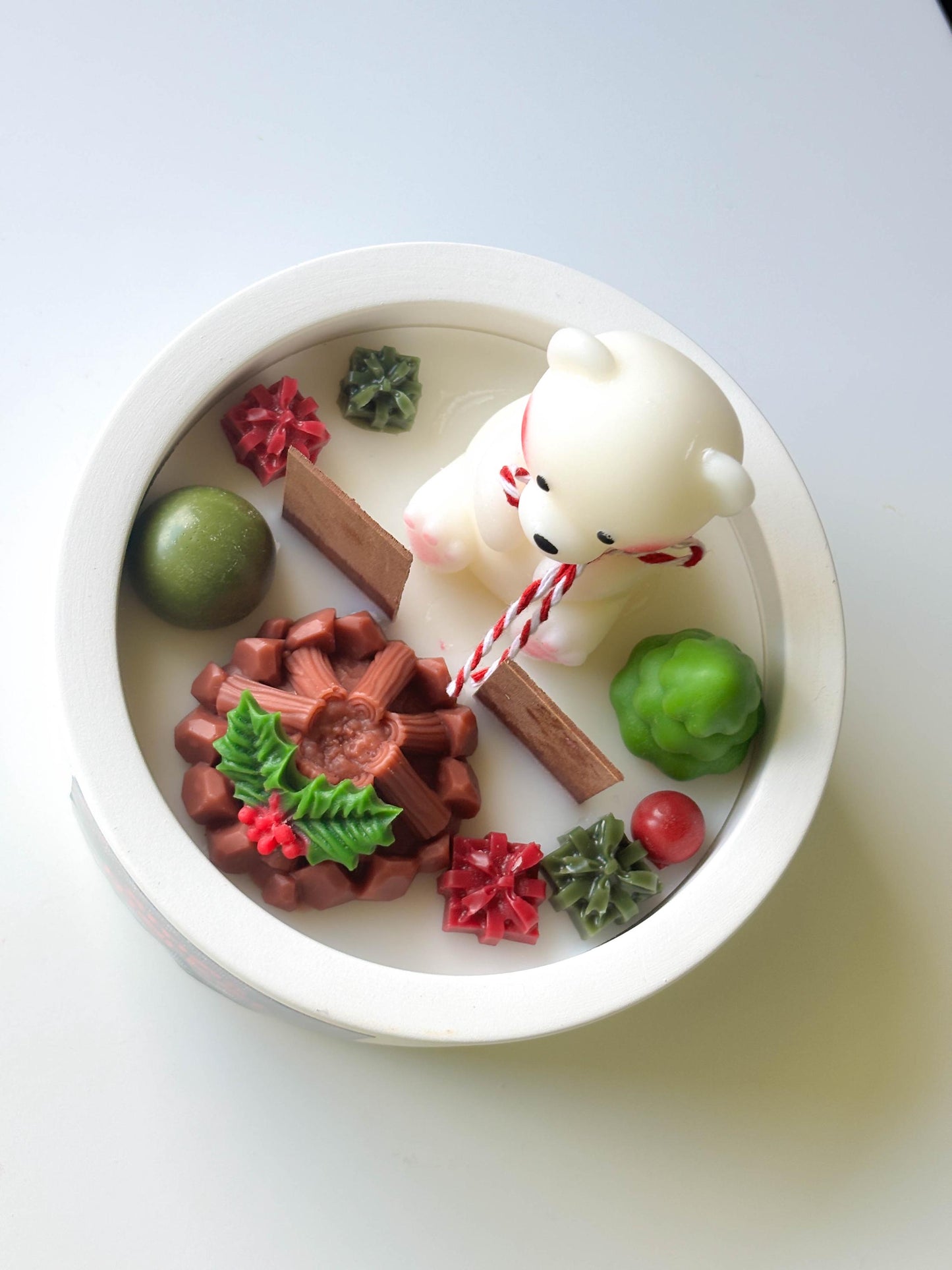 Cute christmas bear candle