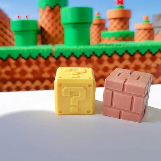 Super mario block candle