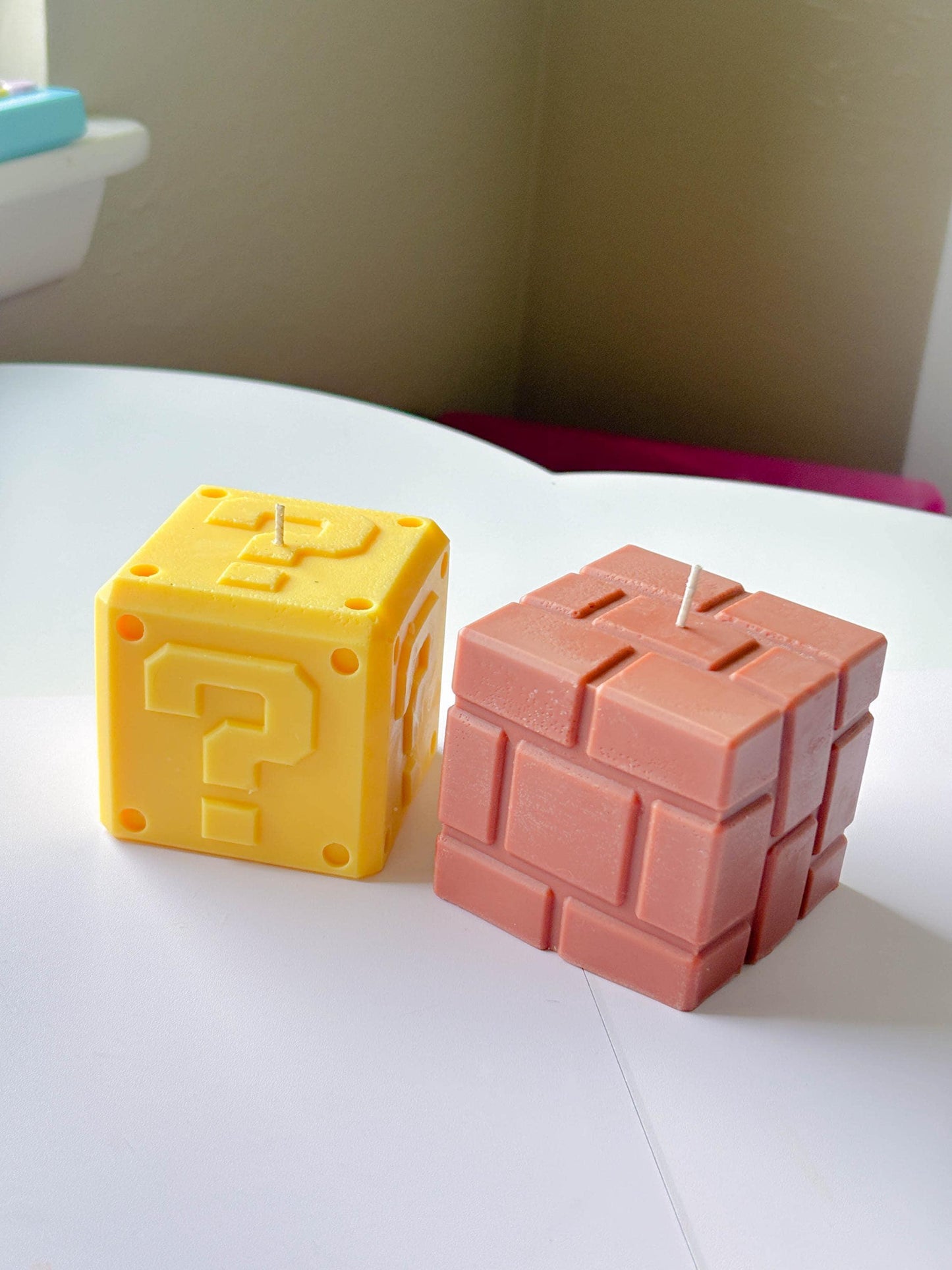 Super mario block candle
