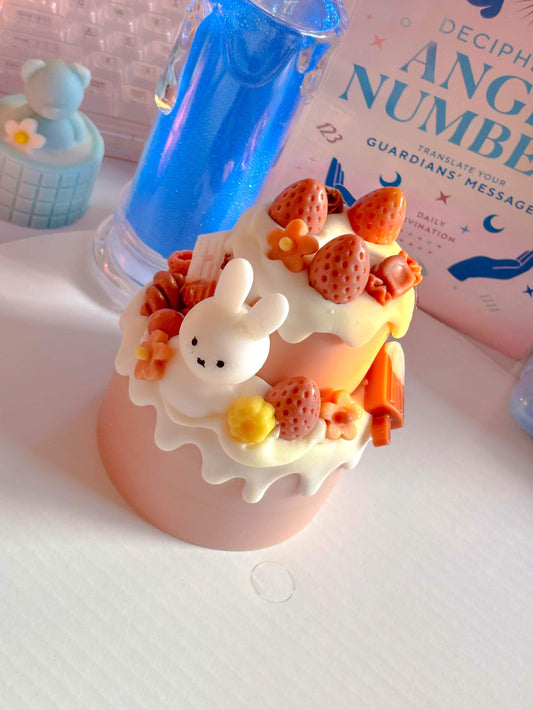 Cute miffy chocolate cake candle