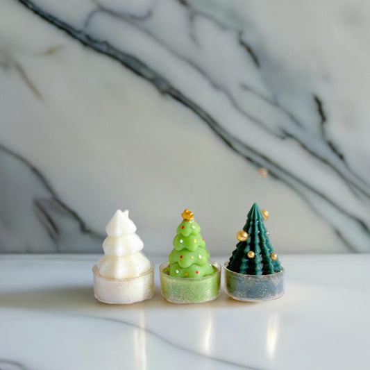 Christmas pine trees tealights