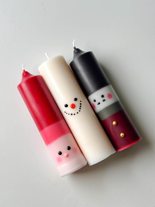 Cute christmas pillar candles