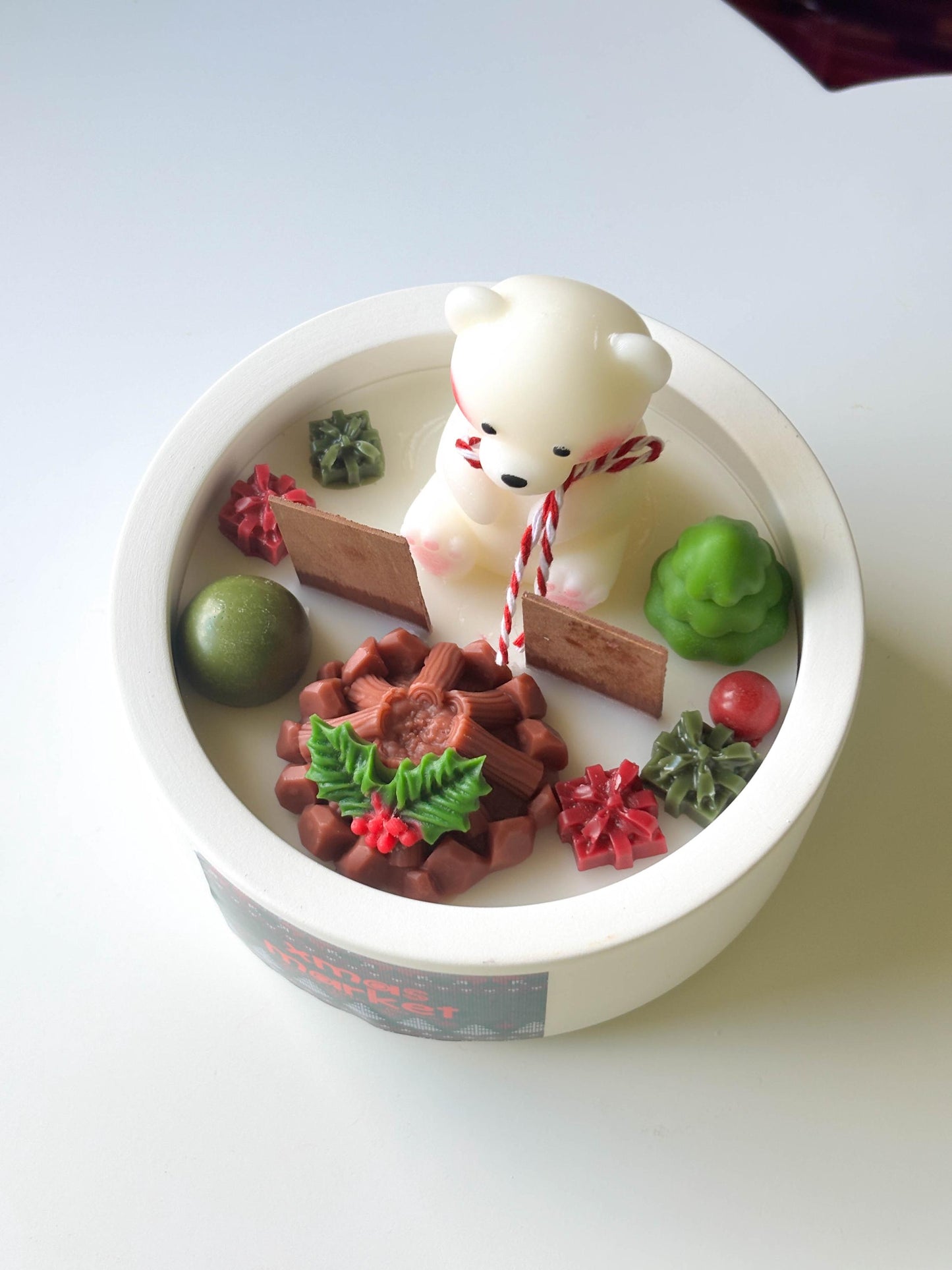Cute christmas bear candle