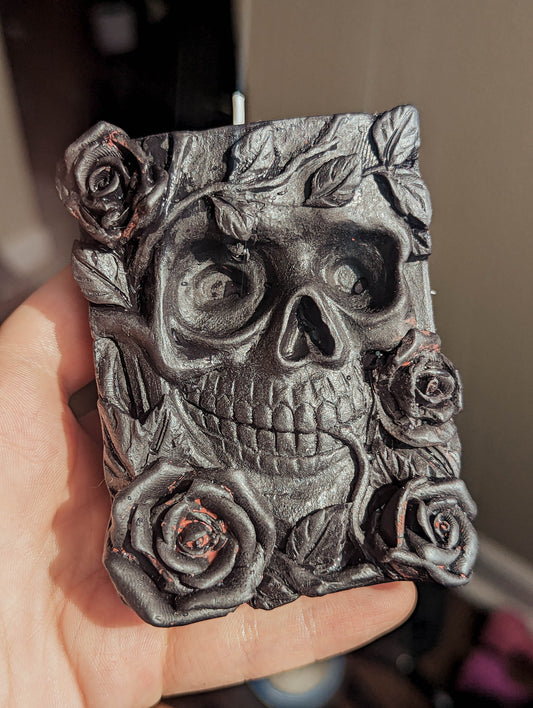 Halloween skull book candles