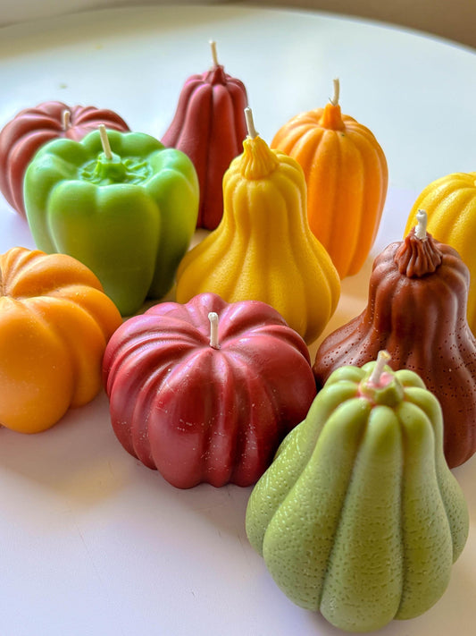 Fall wreath vegetable candles