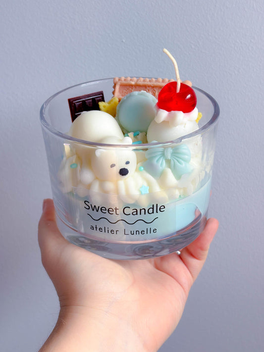 Kawaii polar bear ice cream candle