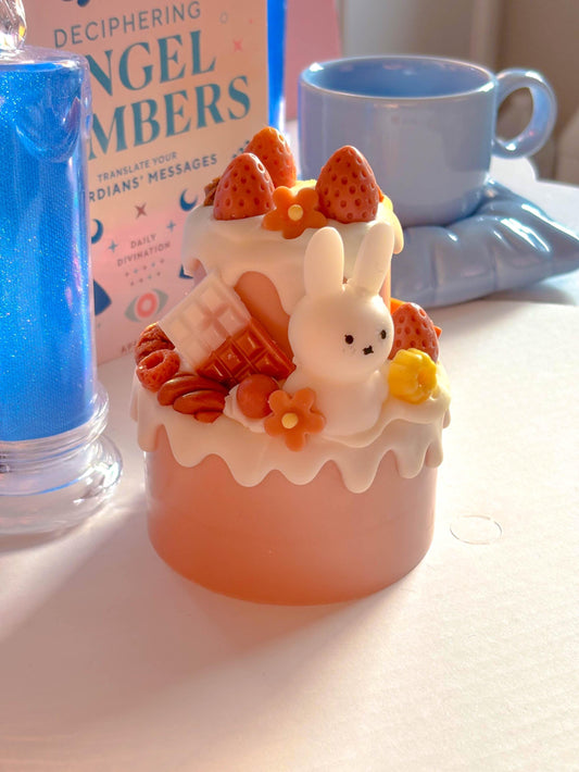 Cute miffy chocolate cake candle