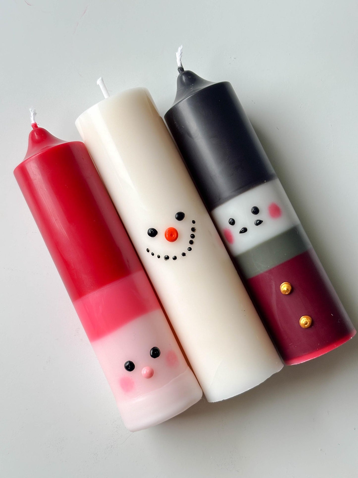 Cute christmas pillar candles