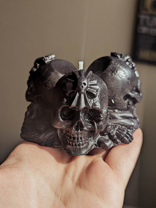 Halloween skull candle