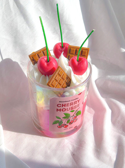 Kawaii whipped cherry dessert candle