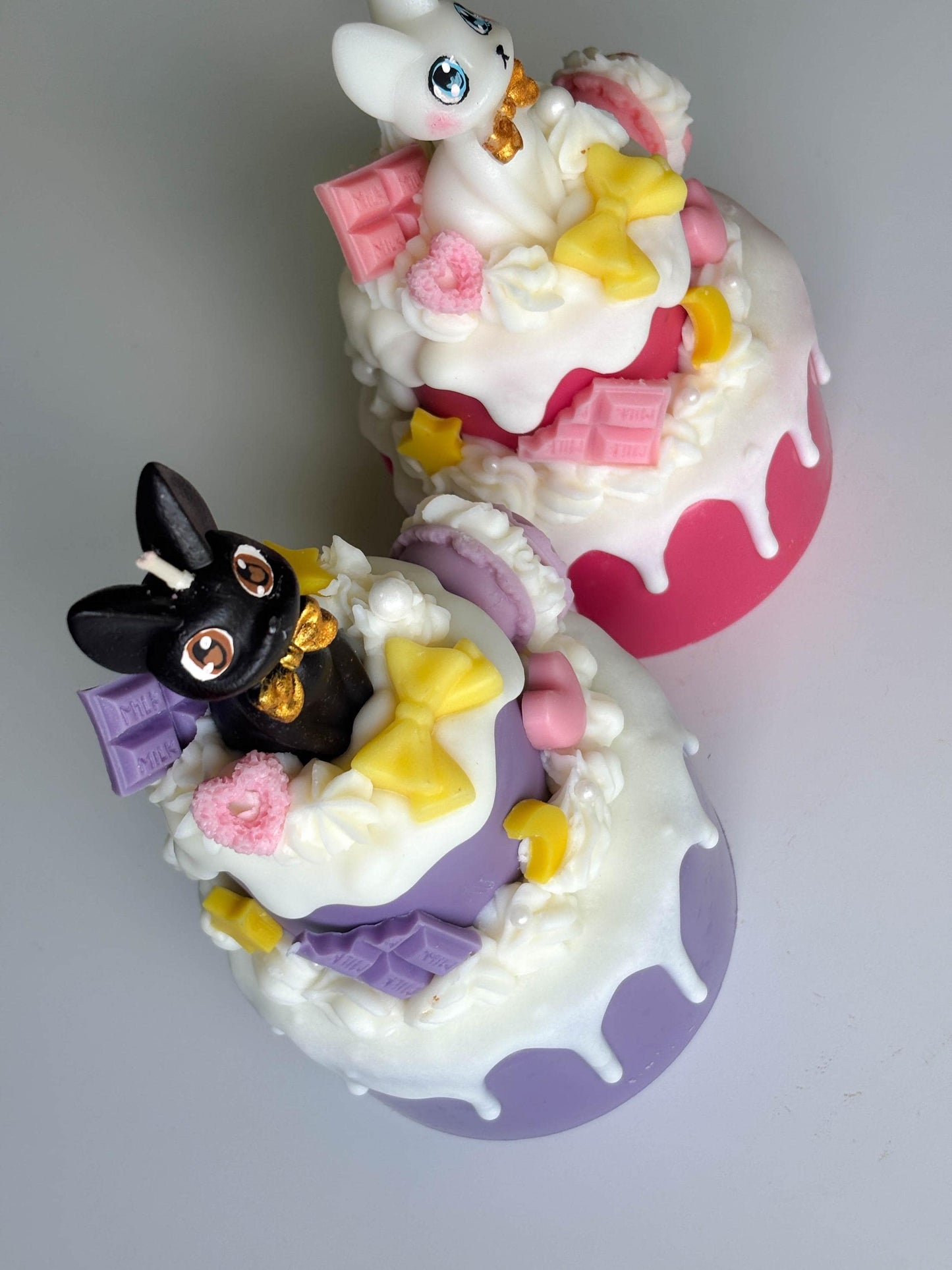 Cute sailor moon cat dessert cake candle