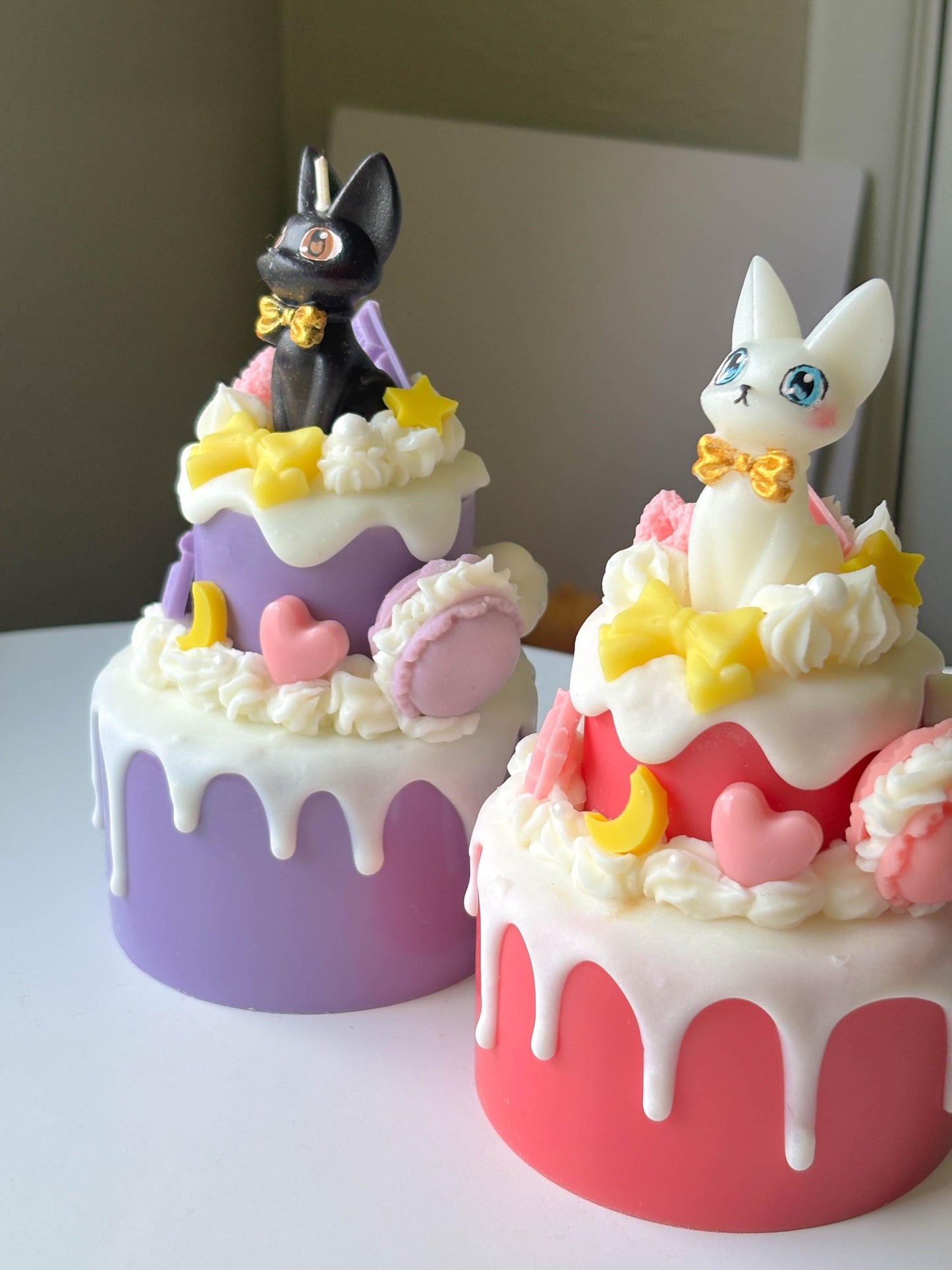 Cute sailor moon cat dessert cake candle