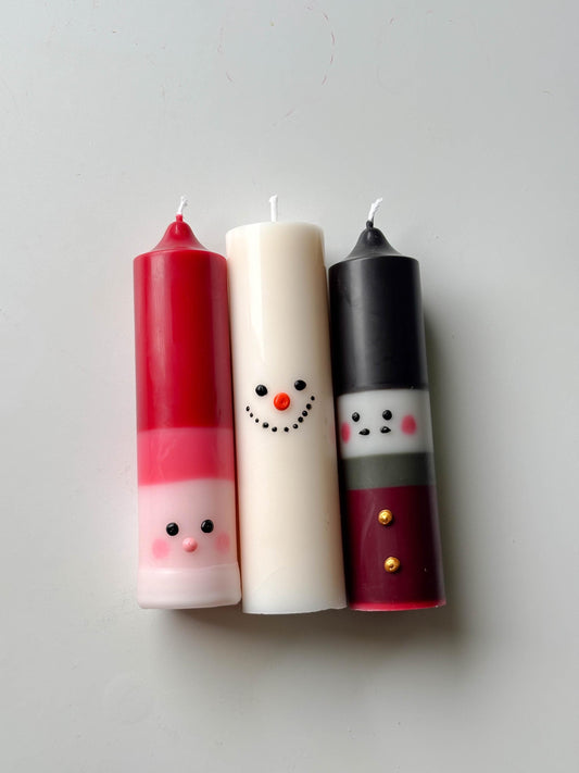 Cute christmas pillar candles