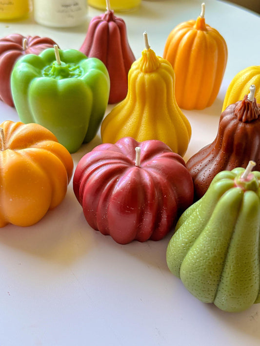 Fall wreath vegetable candles
