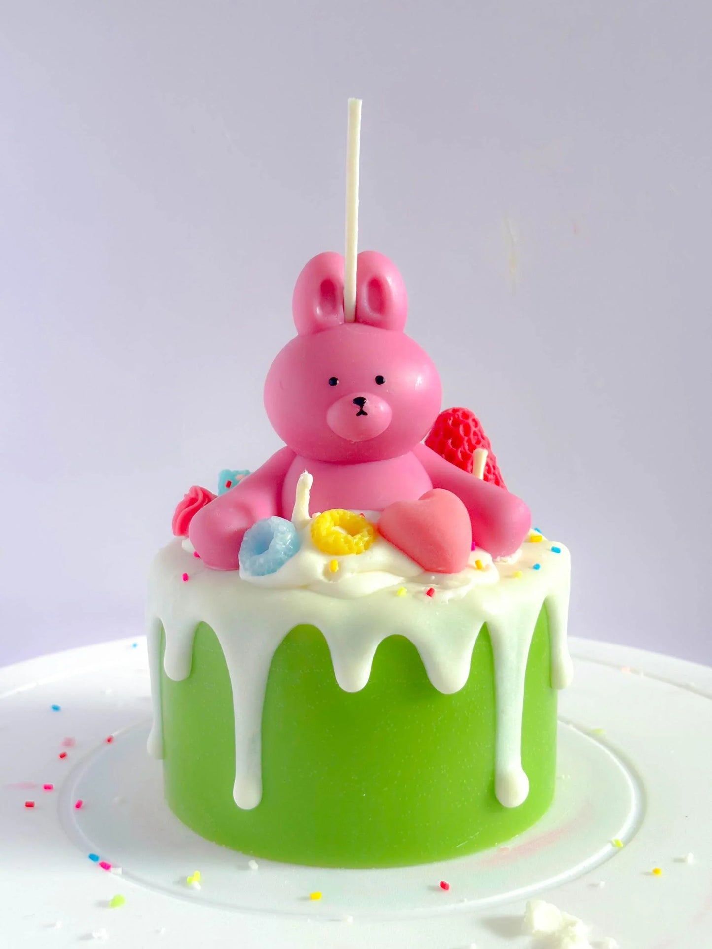 Kawaii bunny cake candle