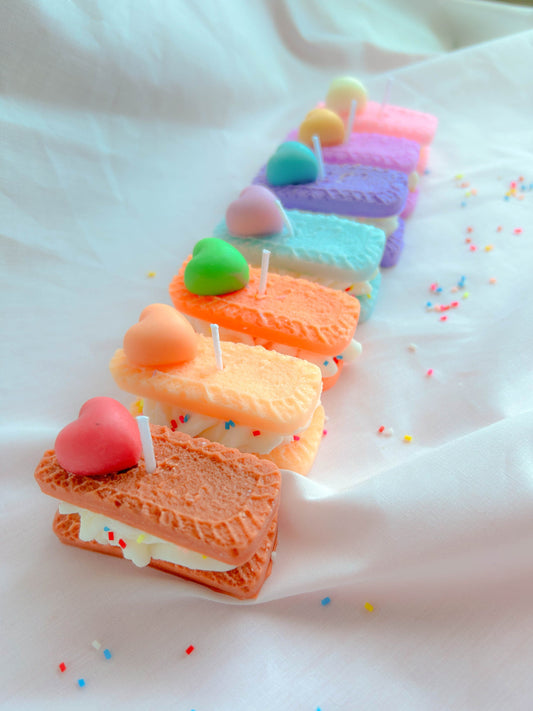 Kawaii heart biscuit cookie candle