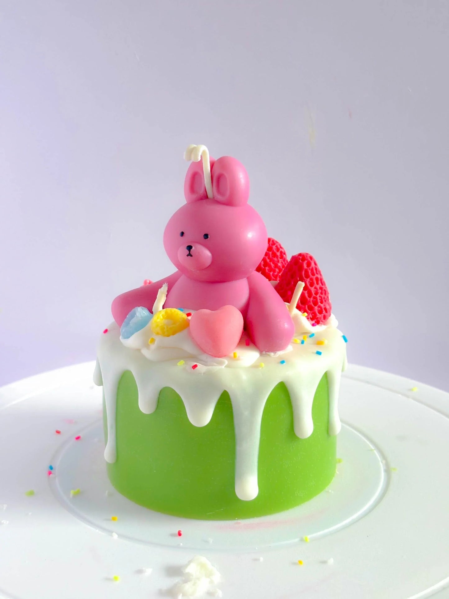 Kawaii bunny cake candle