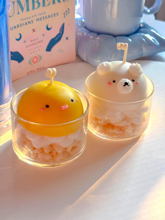 Cute bear and duck candle