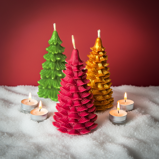 Christmas pine tree candles
