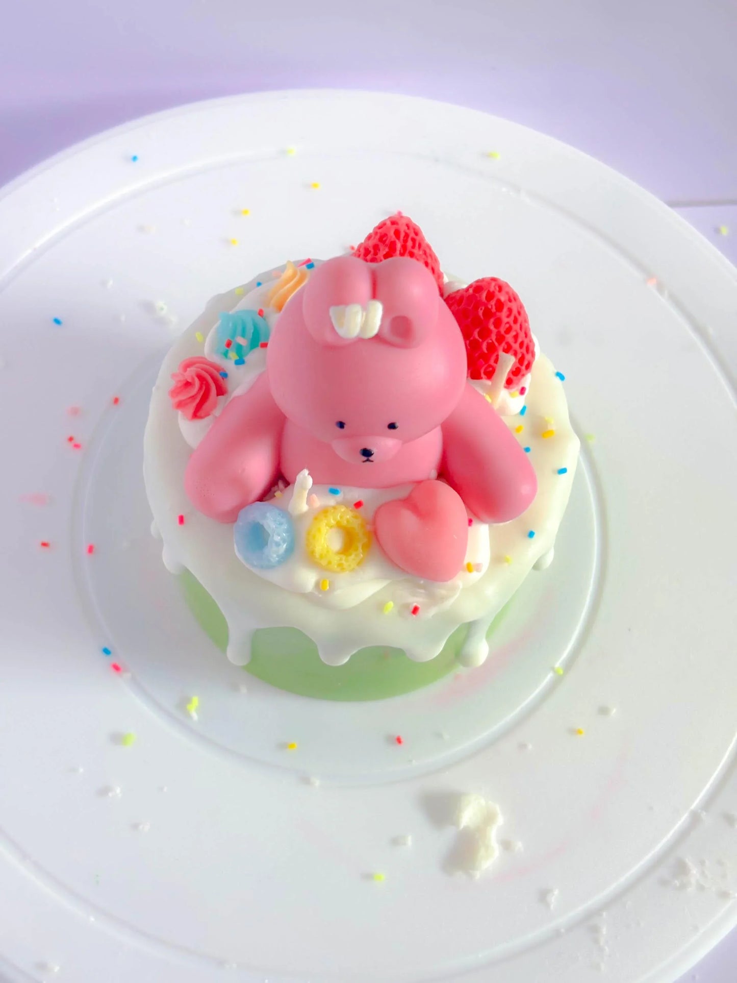 Kawaii bunny cake candle
