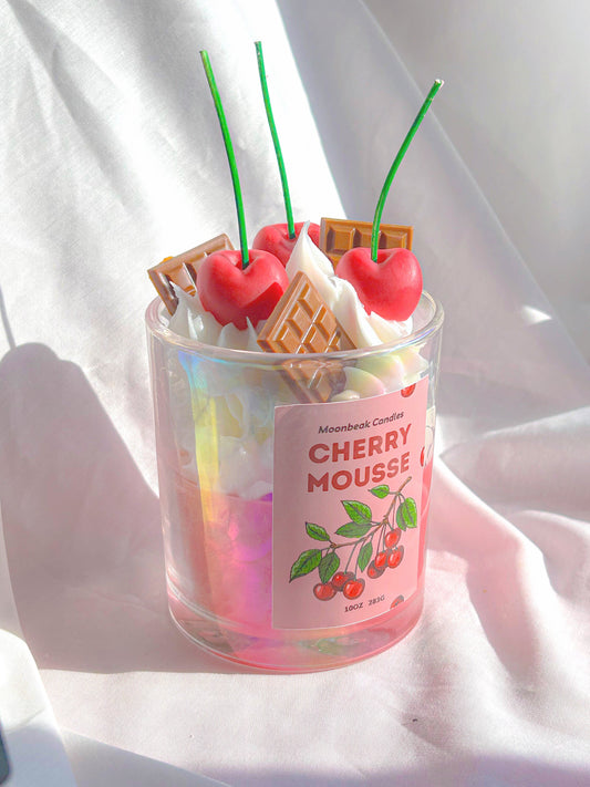 Kawaii whipped cherry dessert candle