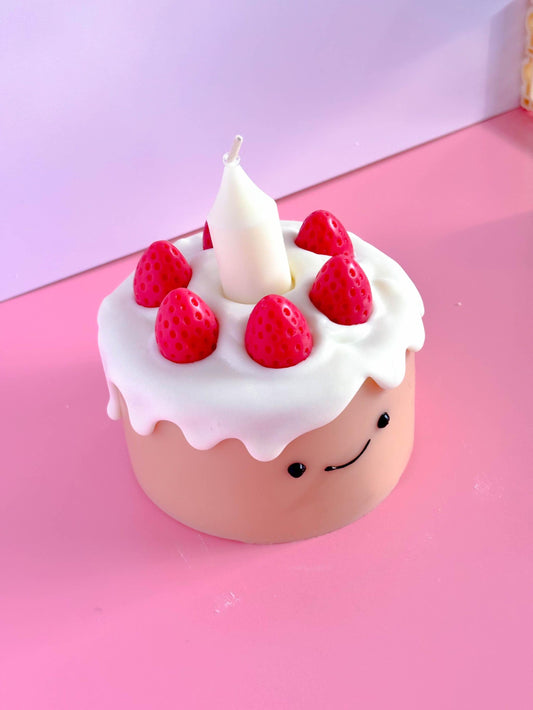 Cute jellycat strawberry cake candle